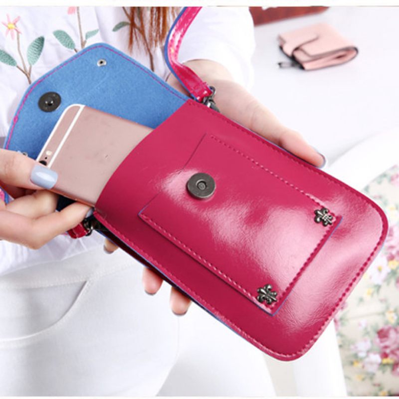 Női Retro Válltáska Vintage Rivet Pu Crossbody Táska Kis Telefontáska