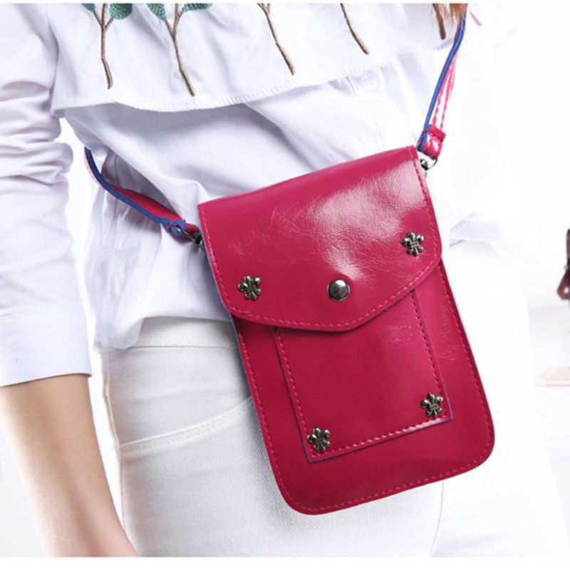 Női Retro Válltáska Vintage Rivet Pu Crossbody Táska Kis Telefontáska