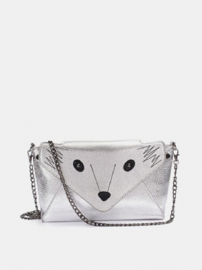 Női Róka Mintás Bőr Crossbody Táska