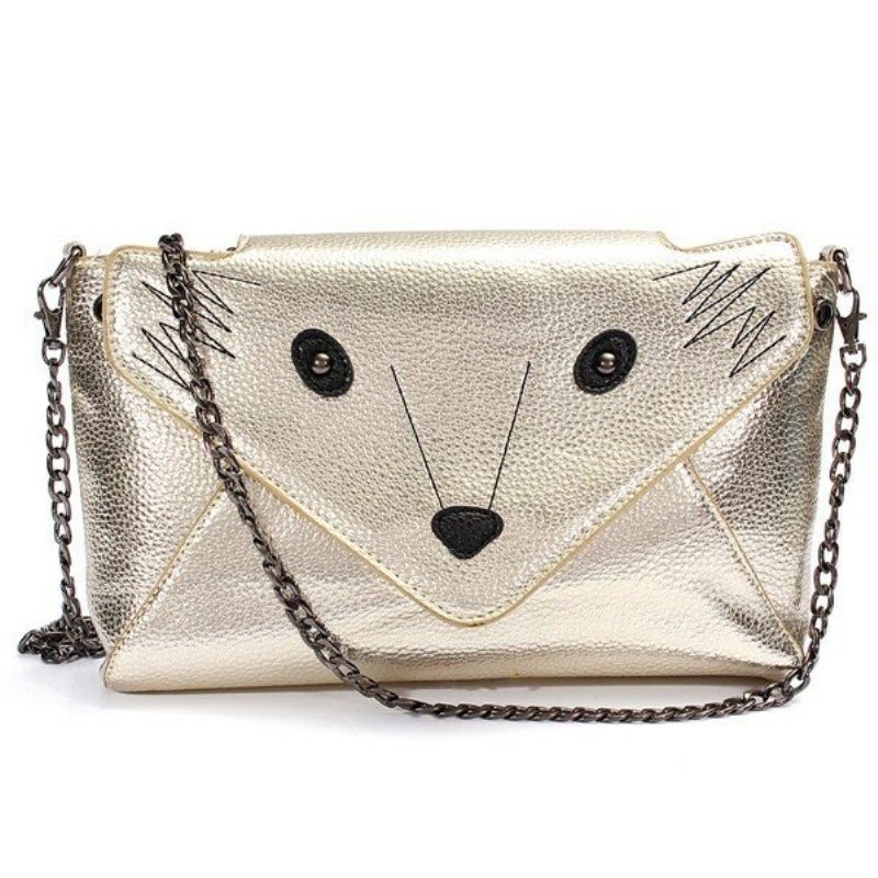 Női Róka Mintás Bőr Crossbody Táska