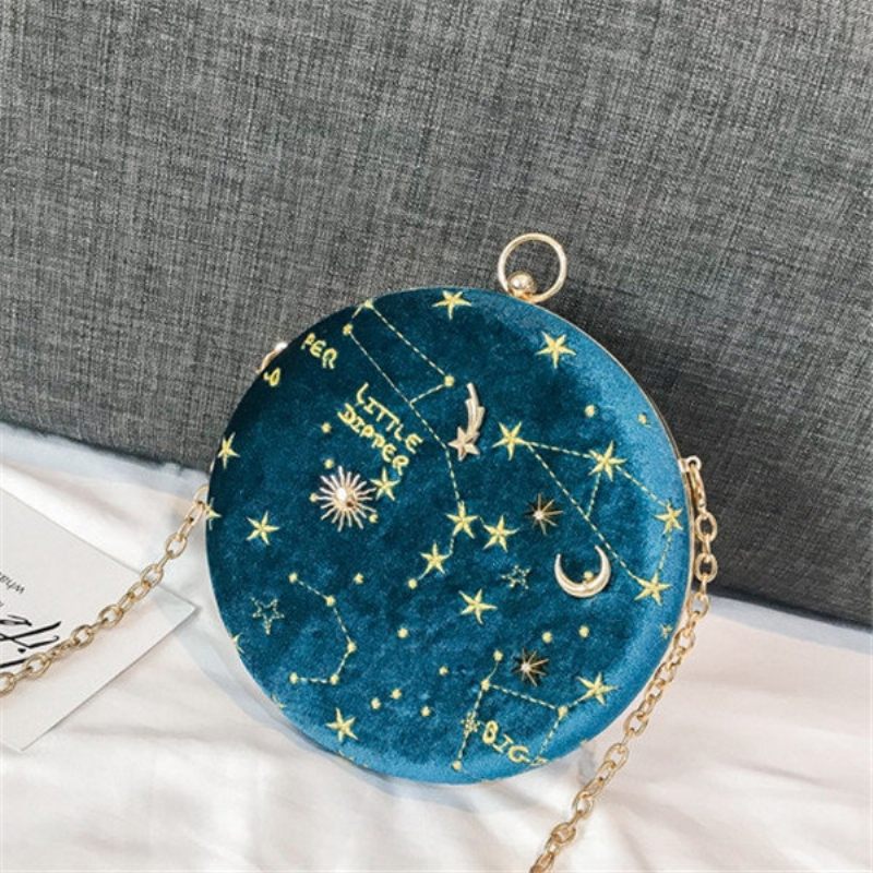 Női Round Clip Dombornyomott Crossbody Bag Chain Pu Bőr Válltáska