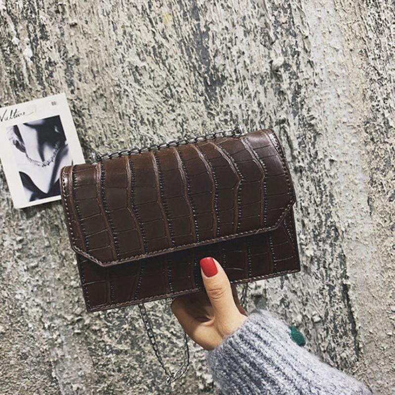 Női Sima Krokodilmintás Válltáska Crossbody Táska