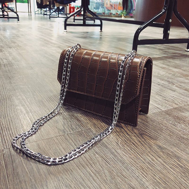 Női Sima Krokodilmintás Válltáska Crossbody Táska