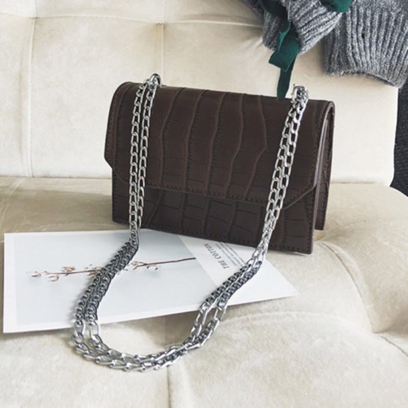 Női Sima Krokodilmintás Válltáska Crossbody Táska