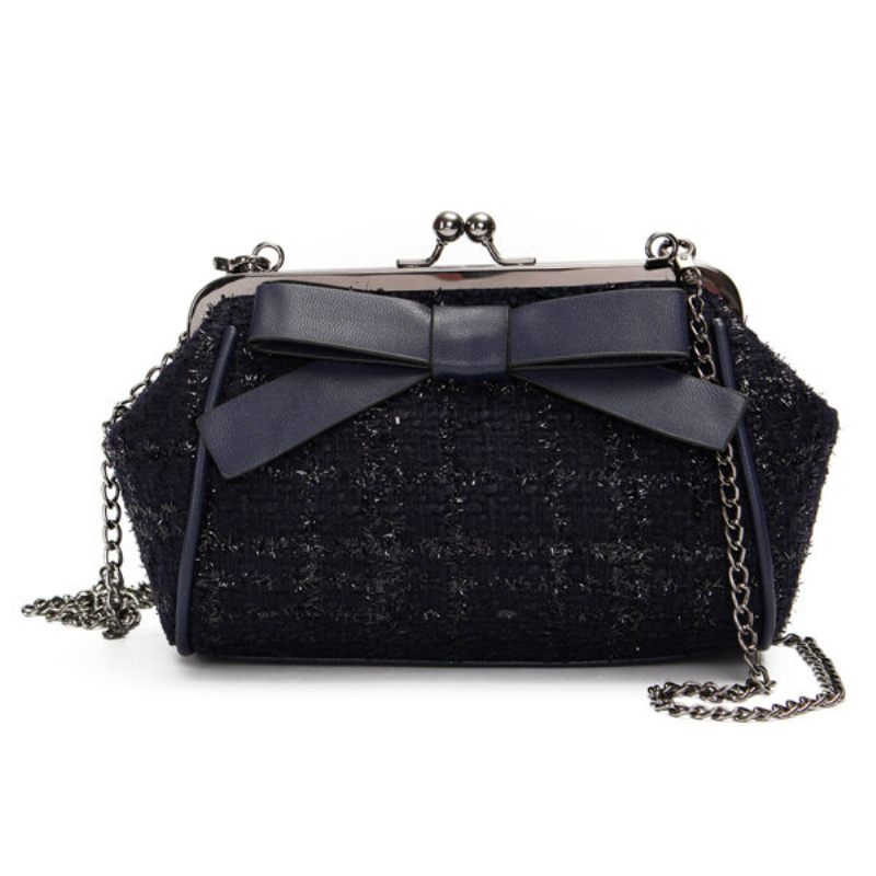 Női Stílusos Lánc Gyapjúszövet Bowknot Hasp Válltáskák Esti Táskák Crossbody