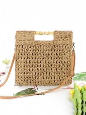 Női Straw Elegant Holiday Crossbody Bag Convertible Strap Alkalmi Beach Sweet Kézitáska