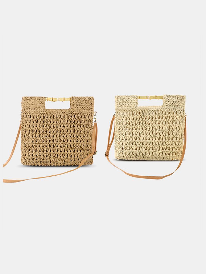 Női Straw Elegant Holiday Crossbody Bag Convertible Strap Alkalmi Beach Sweet Kézitáska