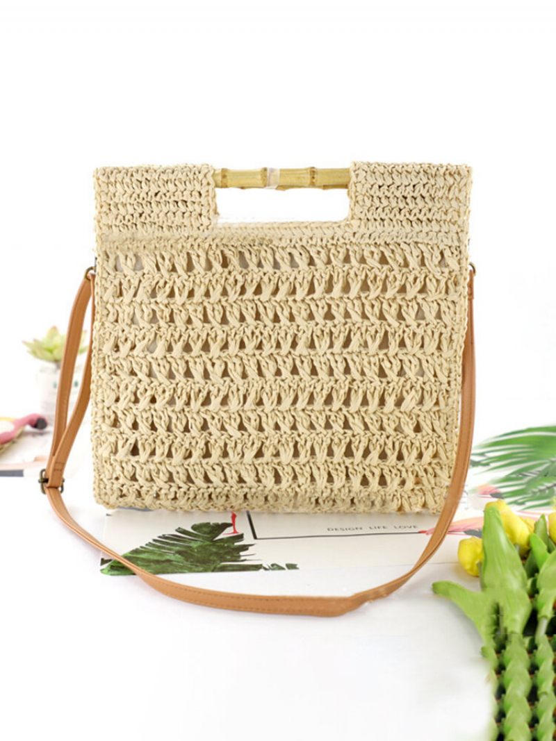 Női Straw Elegant Holiday Crossbody Bag Convertible Strap Alkalmi Beach Sweet Kézitáska