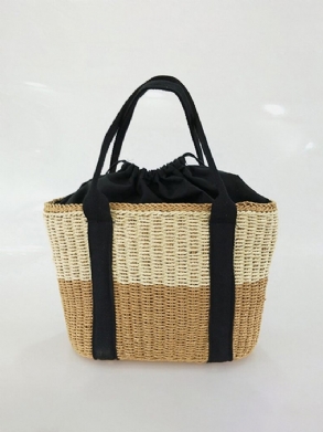 Női Straw String Bucket Bags Beach Bag Utazótáska Válltáskák Crossbody