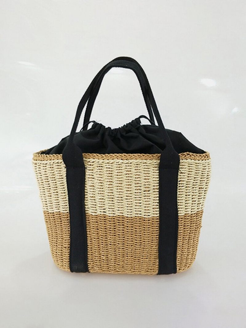 Női Straw String Bucket Bags Beach Bag Utazótáska Válltáskák Crossbody