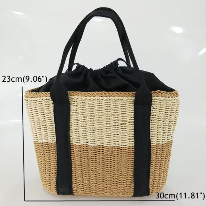 Női Straw String Bucket Bags Beach Bag Utazótáska Válltáskák Crossbody