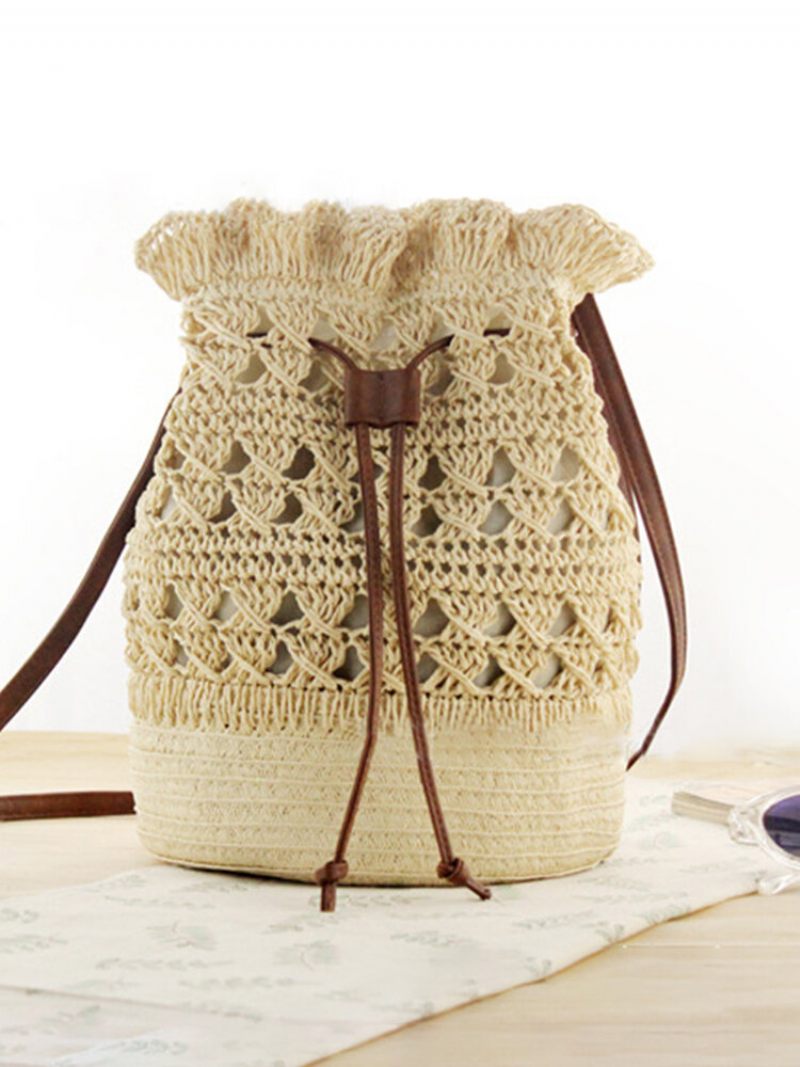 Női Strawn Bohemian Stílusos Könnyű Crossbody Bag Beach Bucket Bag