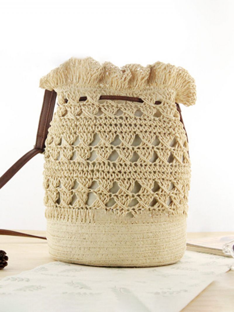 Női Strawn Bohemian Stílusos Könnyű Crossbody Bag Beach Bucket Bag