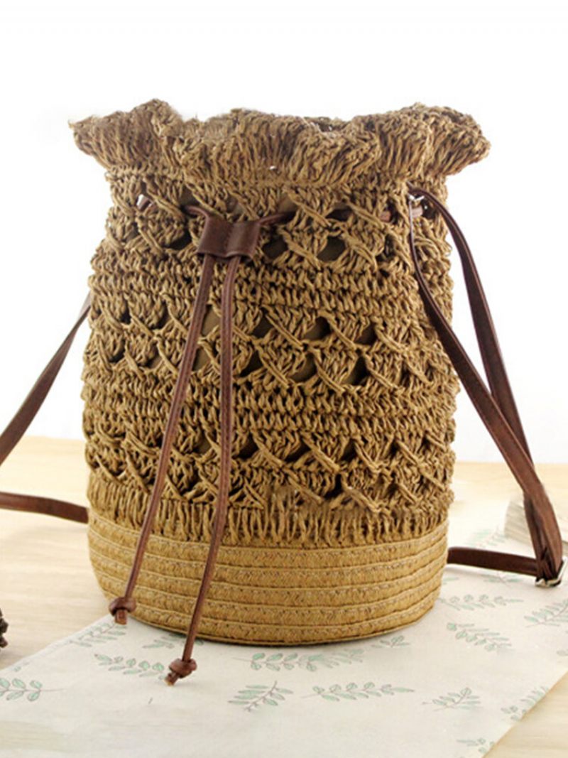 Női Strawn Bohemian Stílusos Könnyű Crossbody Bag Beach Bucket Bag