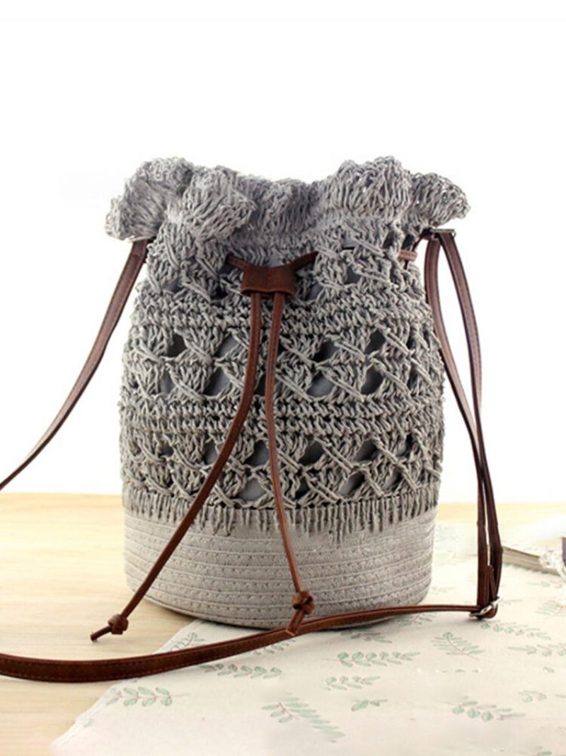 Női Strawn Bohemian Stílusos Könnyű Crossbody Bag Beach Bucket Bag