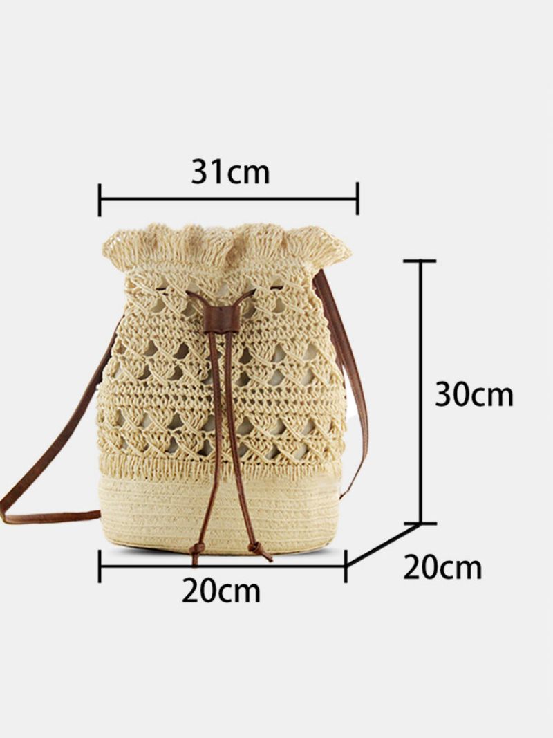 Női Strawn Bohemian Stílusos Könnyű Crossbody Bag Beach Bucket Bag