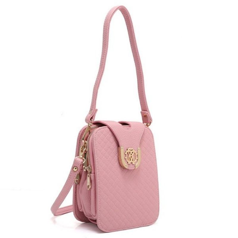 Női Szövésű Pu Bőrből Készült Crossbody Táska Telefontáska Sling Bag