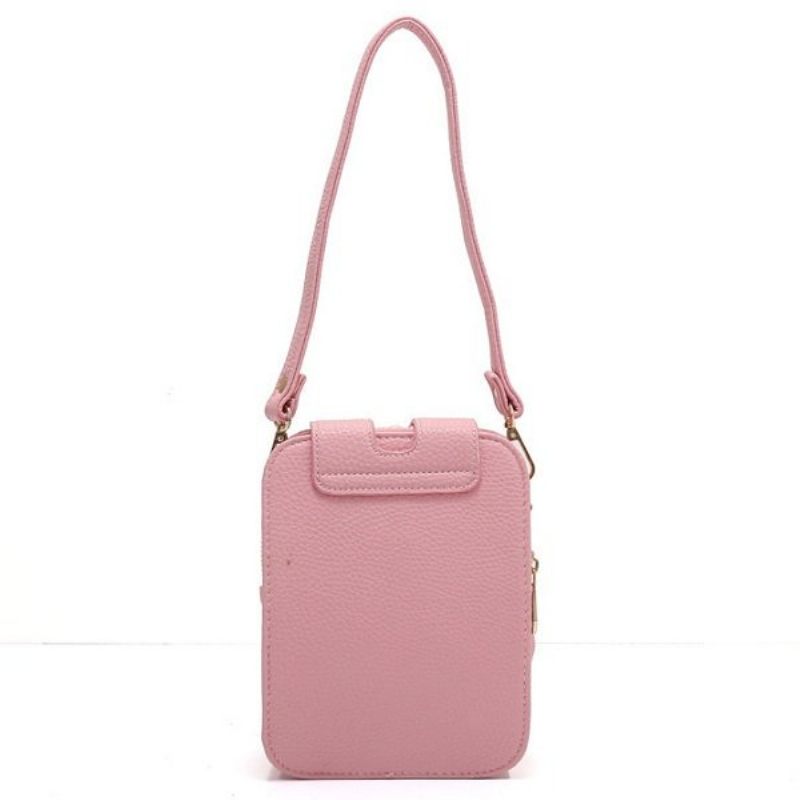 Női Szövésű Pu Bőrből Készült Crossbody Táska Telefontáska Sling Bag