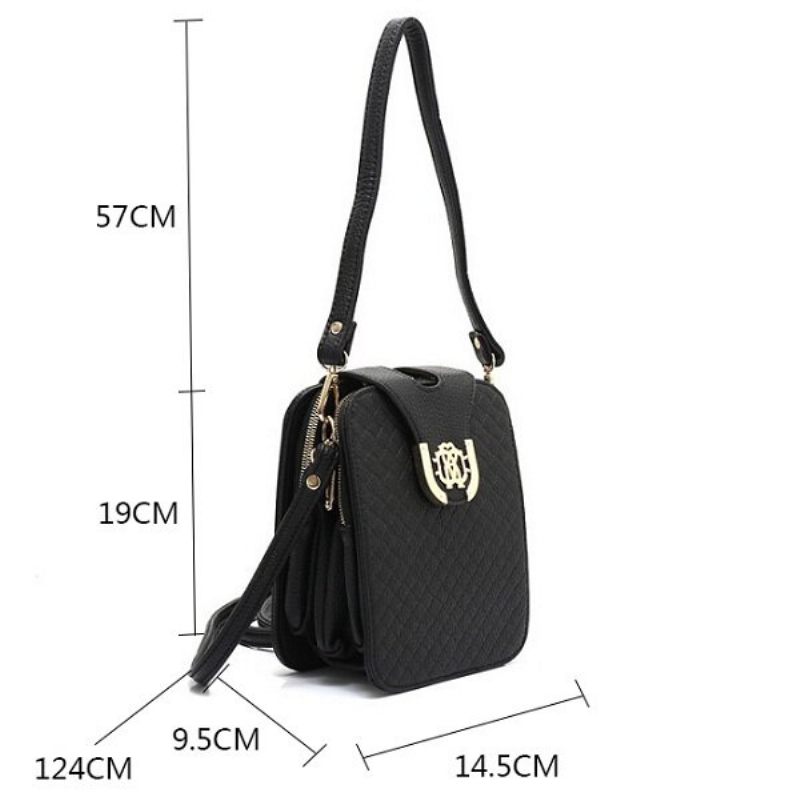 Női Szövésű Pu Bőrből Készült Crossbody Táska Telefontáska Sling Bag