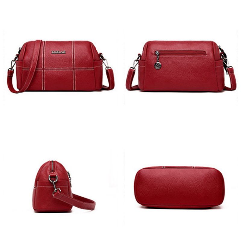 Női Tömör Varrással Crossbody Táska Mummy Bag Műbőr Válltáska