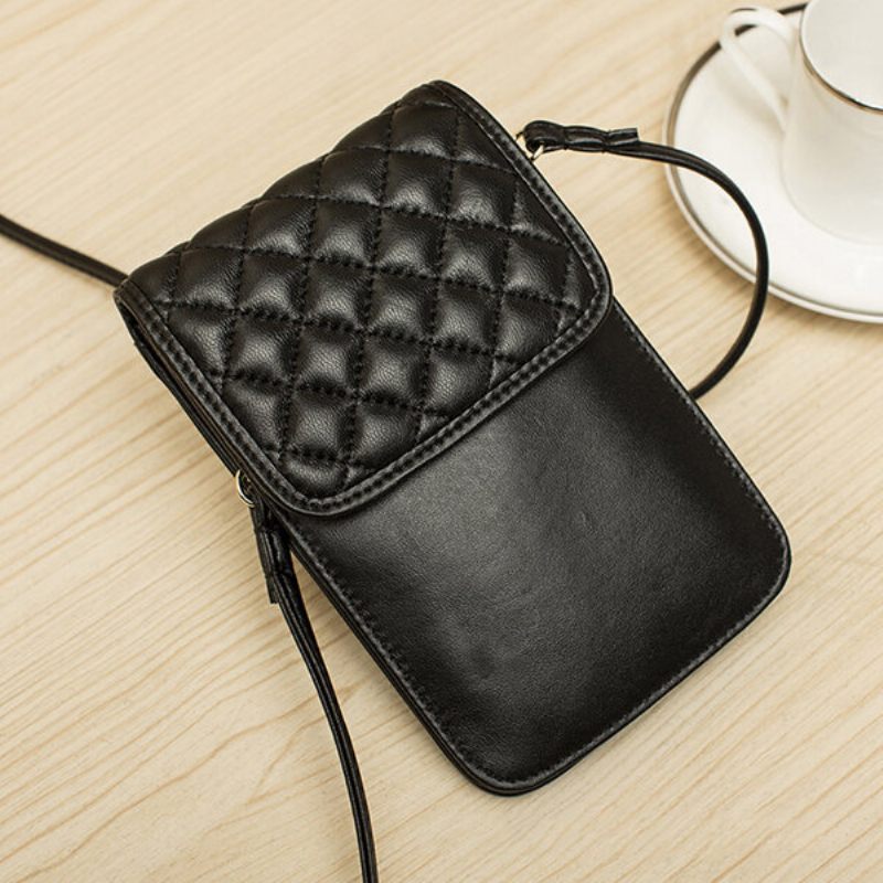 Női Valódi Bőr Lingge Telefontáska Mini Crossbody Táska