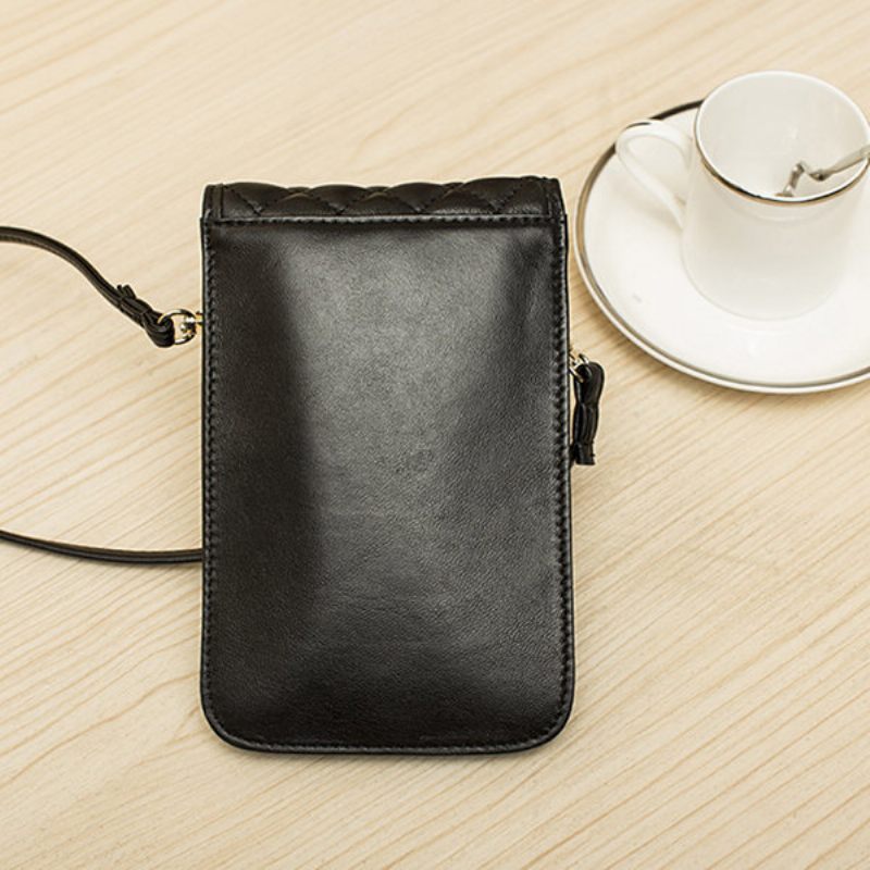 Női Valódi Bőr Lingge Telefontáska Mini Crossbody Táska