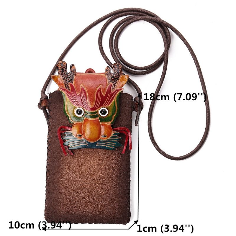 Női Valódi Bőr Vintage Telefontáska Alkalmi Crossbody Táska