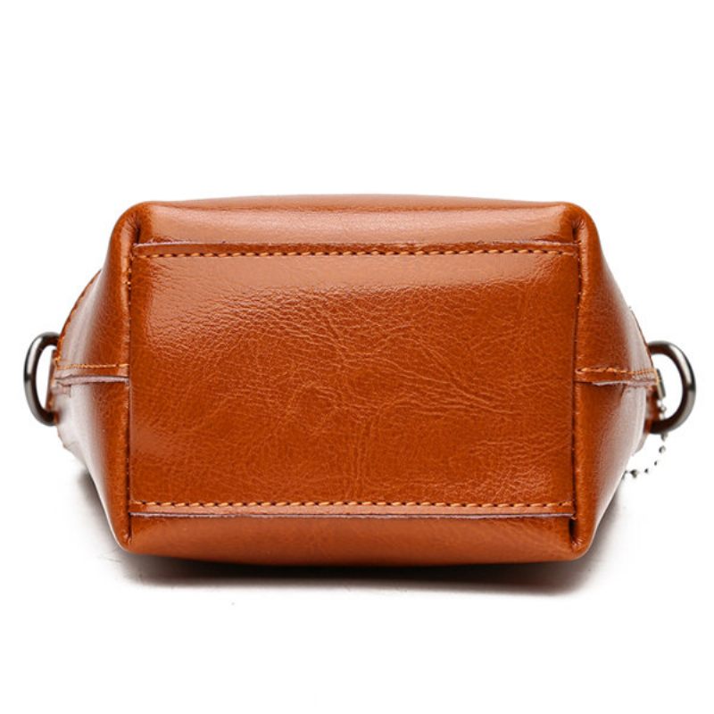 Női Valódi Bőr Vintage Vödörtáska Tömör Telefontáska Szabadidős Mini Crossbody Táska