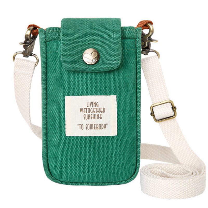 Női Vászon Aranyos Telefontáska Iphone Többfunkciós Crossbody Táskához