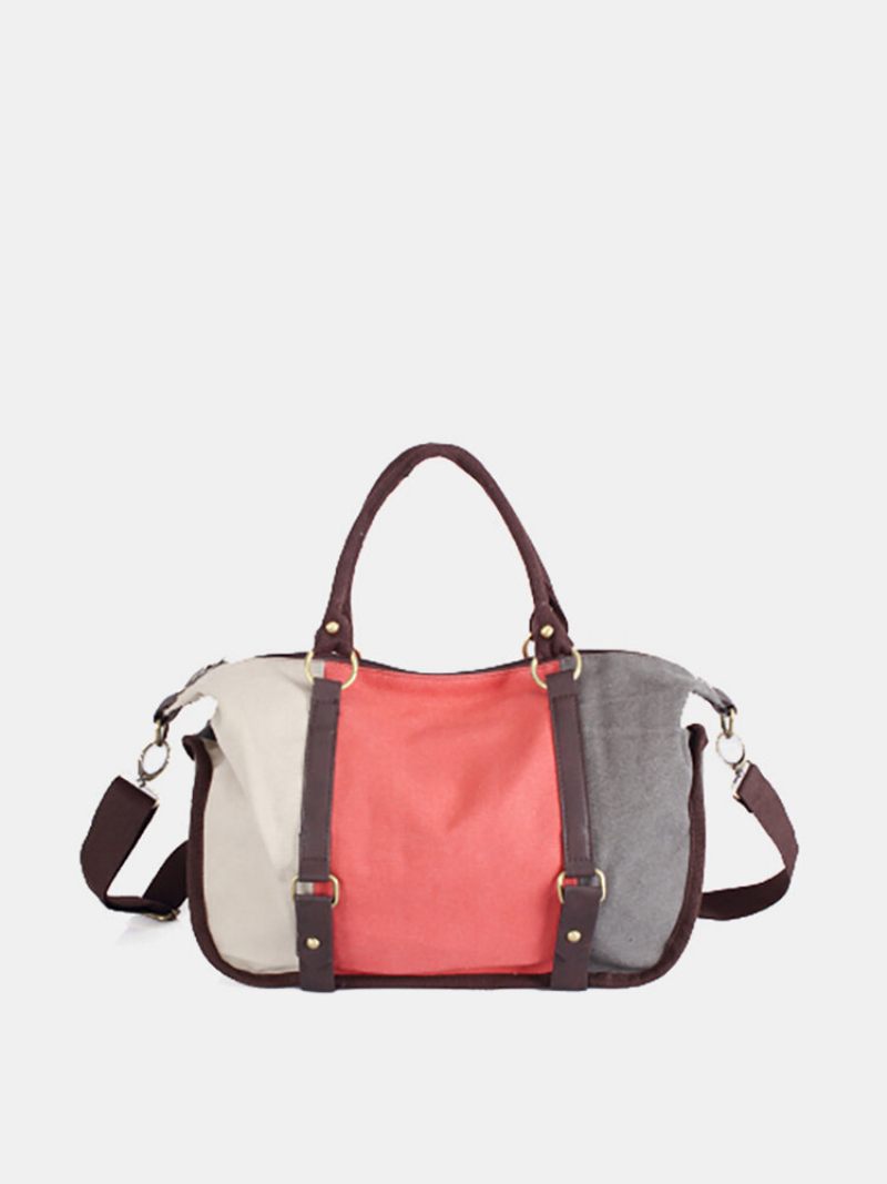 Női Vászon Patchwork Hangtáska Nagy Kapacitású Szabadidős Crossbody Táska