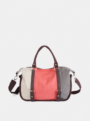 Női Vászon Patchwork Hangtáska Nagy Kapacitású Szabadidős Crossbody Táska