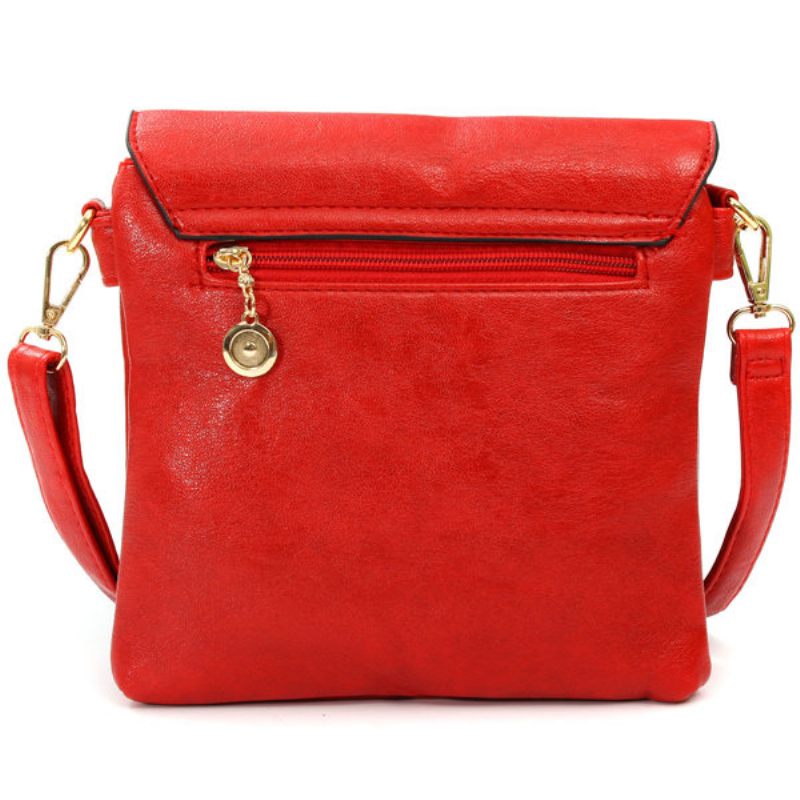 Női Vintage Bowknot Pu Bőr Hasp Messenger Válltáska Crossbody Táska