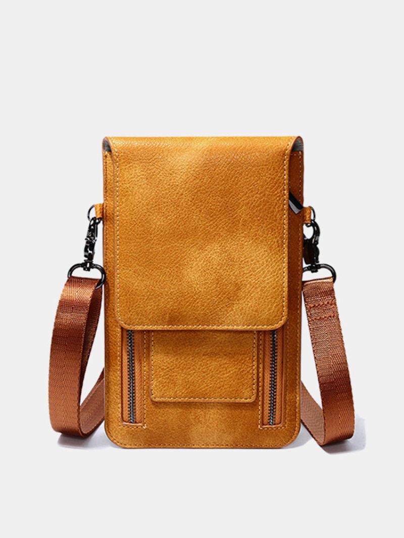 Női Vintage Műbőr Kártyatartó 6 Hüvelykes Telefontáska Válltáska Crossbody Táskák