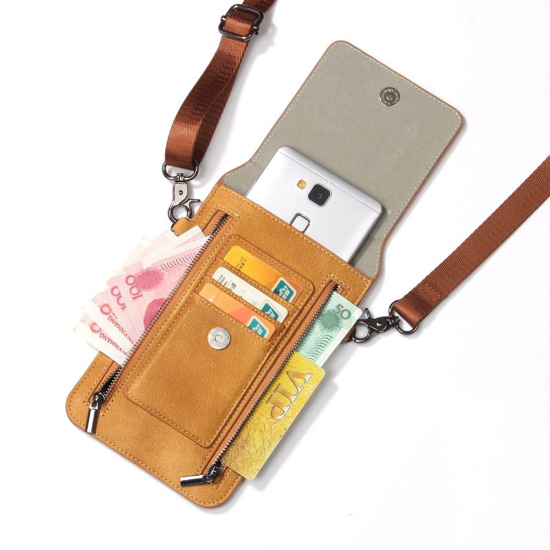 Női Vintage Műbőr Kártyatartó 6 Hüvelykes Telefontáska Válltáska Crossbody Táskák