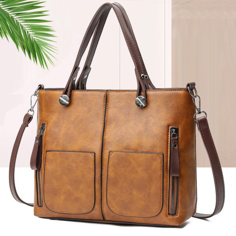 Női Vintage Műbőr Kézitáska Válltáskák Crossbody Táskák