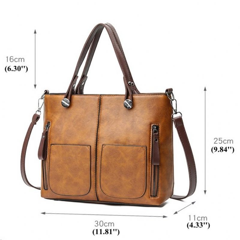 Női Vintage Műbőr Kézitáska Válltáskák Crossbody Táskák