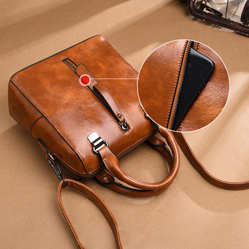 Női Vintage Pu Bőr Kézitáska Alkalmi Crossbody Táska