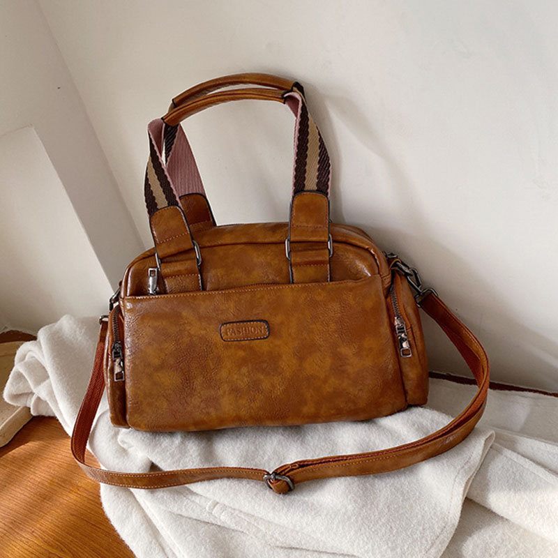 Női Vintage Pu Bőr Kézitáska Válltáska Crossbody Táska