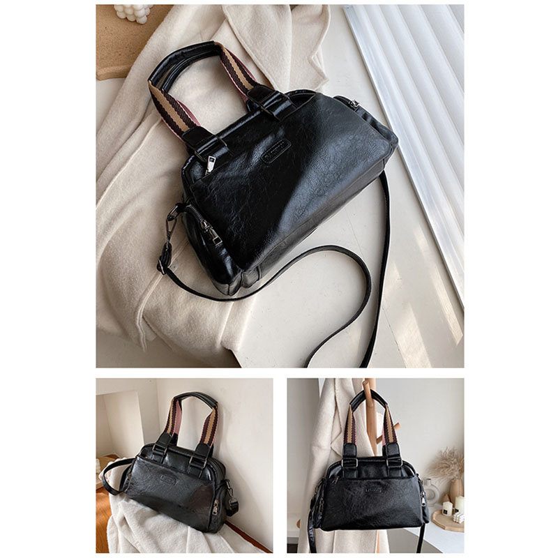 Női Vintage Pu Bőr Kézitáska Válltáska Crossbody Táska