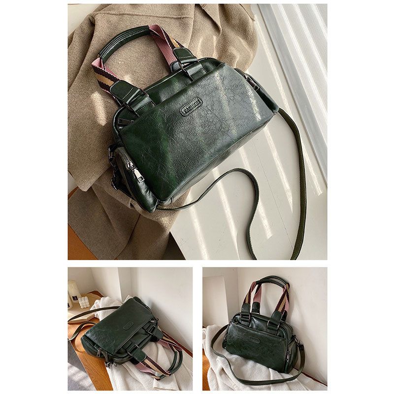 Női Vintage Pu Bőr Kézitáska Válltáska Crossbody Táska