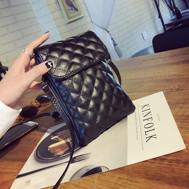 Női Vintage Pu Bőr Telefontáska Crossbody Táska Válltáska