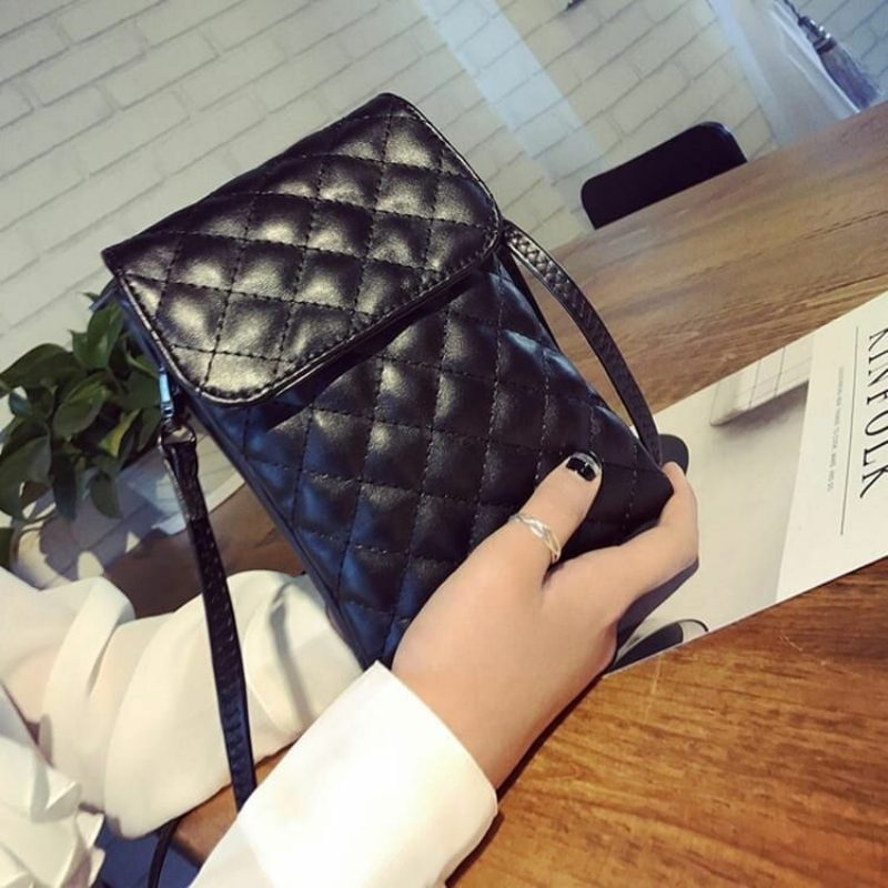 Női Vintage Pu Bőr Telefontáska Crossbody Táska Válltáska