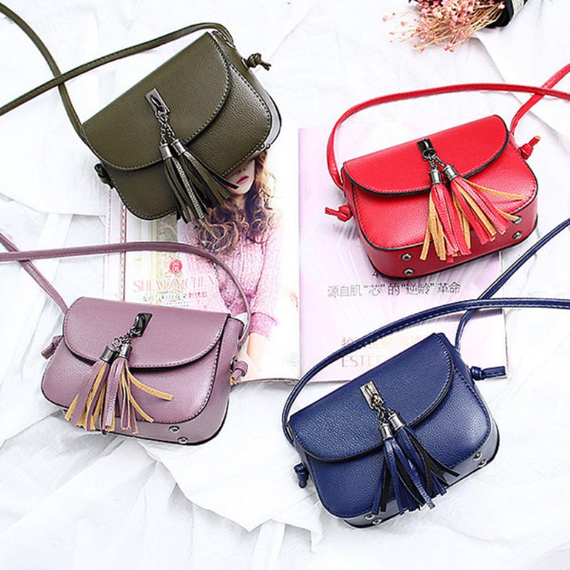 Női Vintage Solid Bojt Crossbody Táskák Szabadidős Válltáskák