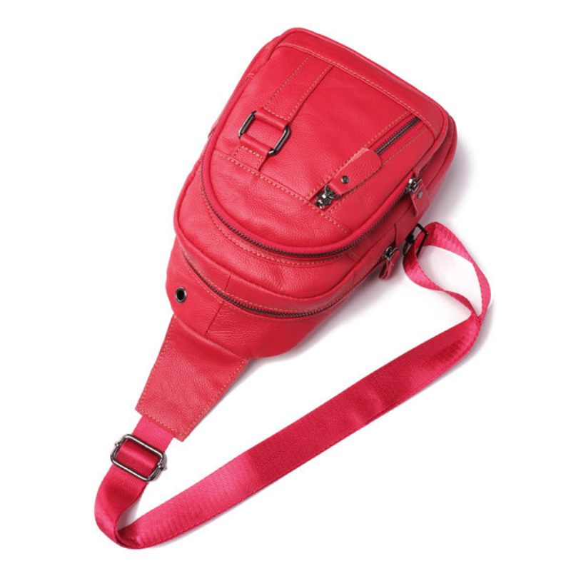 Női Vintage Valódi Bőr Sling Bag Melltáska Crossbody Táska