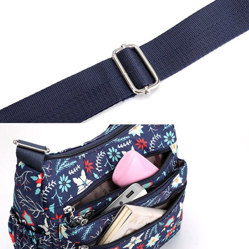 Női Virágmintás Vízálló Könnyű Válltáskák Crossbody Táskák