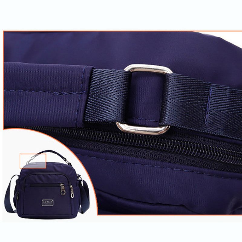 Női Vízálló Crossbody Bag Nejlon Több Cipzáras Sling Bag Kézitáska