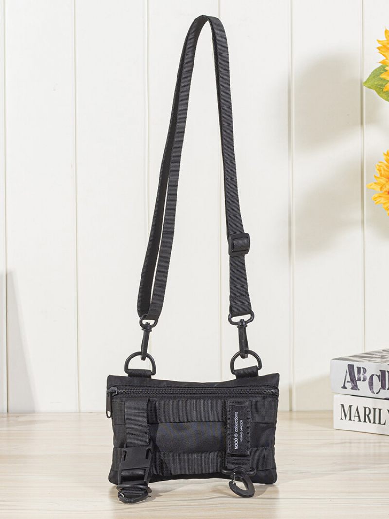 Preppy Nylon Comfy Vízálló Több Zsebes Sima Cipzár Levehető Érmetáskával Crossbody Táska