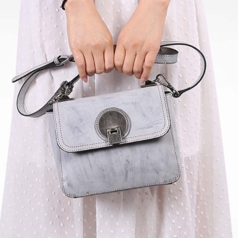 Slim Square Handbag Retro Fog Wax Bőr Kézitáska