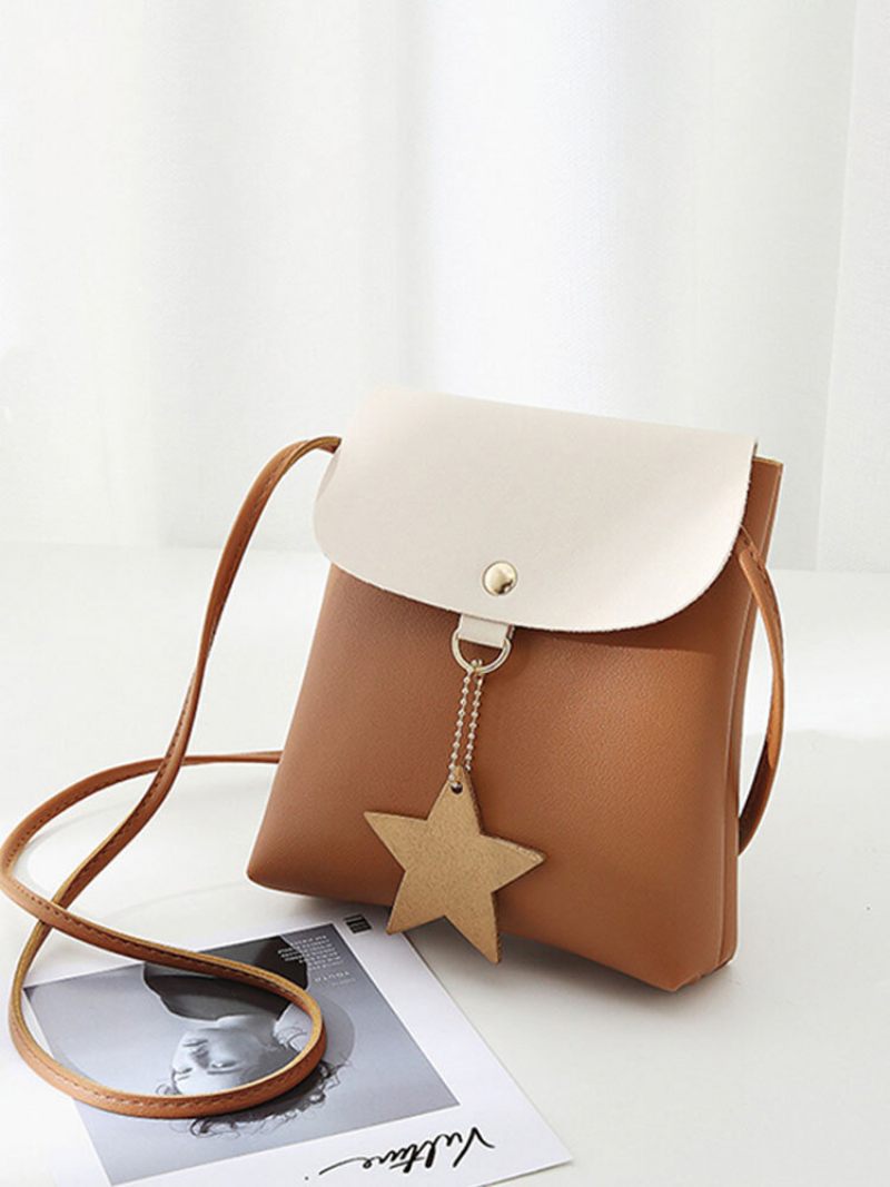 Star Dekorációs Flap Műbőr Válltáskák Crossbody Táska Telefontáska Nőknek