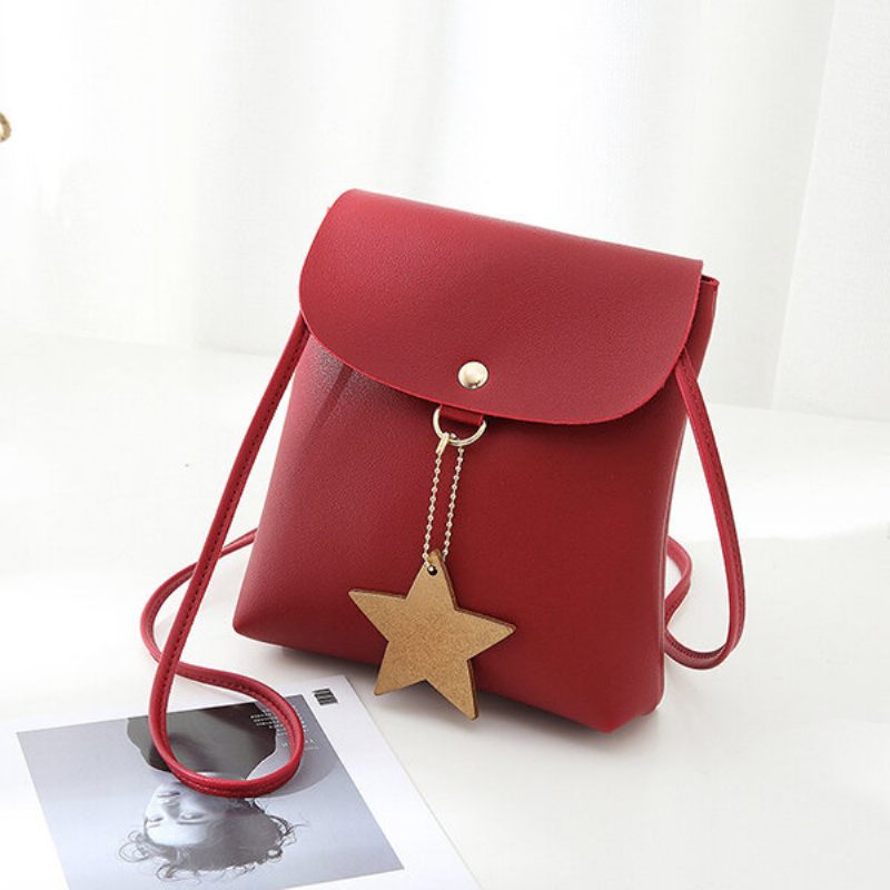 Star Dekorációs Flap Műbőr Válltáskák Crossbody Táska Telefontáska Nőknek